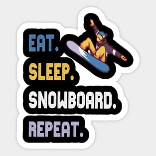 eat sleep snowboarding winter sports snowbord gift Sticker